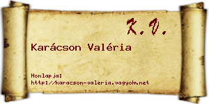 Karácson Valéria névjegykártya